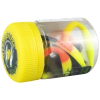 Червь TERUKI Flash 8 см (7 шт.) зап. сыр цв. Black/Orange/Chartreuse превью 2