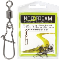 Вертлюг с карабином NORSTREAM Rolling swivel with nice snap (10 шт.) № 10