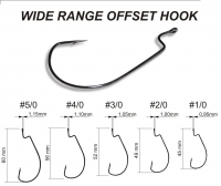 Крючок офсетный CRAZY FISH Wide Range Offset Hook № 2/0 (1000 шт.)