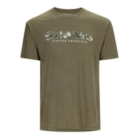 Футболка SIMMS Logo T-Shirt цвет RC Dark Clover / Military Heather