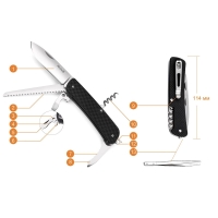 Мультитул RUIKE Knife LD32-B цв. Черный превью 2