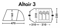 Палатка FHM Altair 3 кемпинговая цвет Синий / Серый превью 2