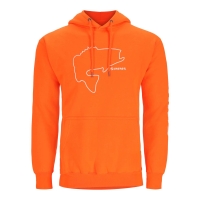 Толстовка SIMMS Bass Outline Hoody цвет neon orange