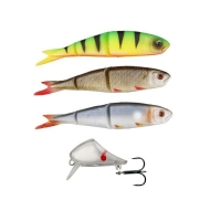 Набор приманок SAVAGE GEAR Soft 4Play Lip Scull Kit 9,5 см (3 + 1 шт.) цв. Roach/ Rudd/ Firetiger