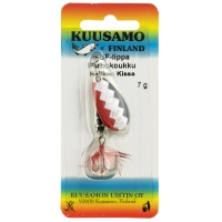Блесна вращающаяся KUUSAMO Kuf-Lippa 40/7 (с опереньем) код цв. W/R/BL-C превью 2