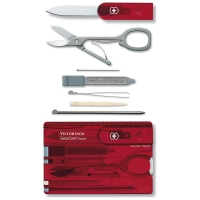 Швейцарская карточка VICTORINOX SwissCard Classic 10 функций цв. красный полупрозрачный превью 2