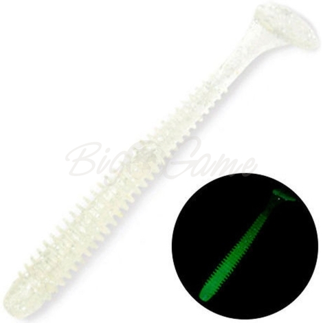 Виброхвост KEITECH Swing Impact 2,5" (10 шт.) цв. #370 Clear Silver Glow фото 1