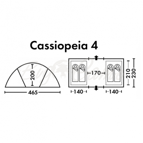 Палатка FHM Cassiopeia 4 кемпинговая цвет Синий / Серый фото 11