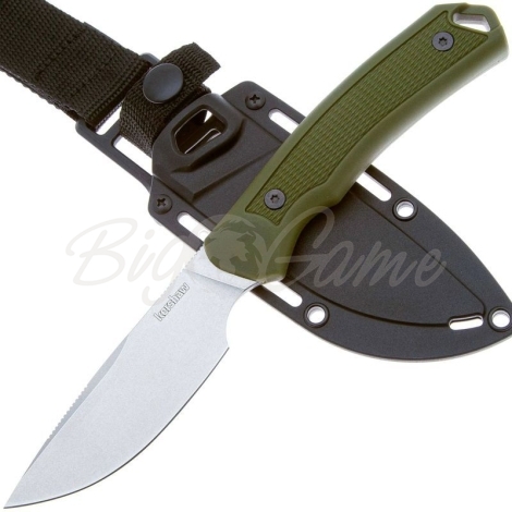 Нож с фиксированным клинком KERSHAW Deschutes Skinner сталь D2 рукоять Полипропилен цв. Зеленый фото 2