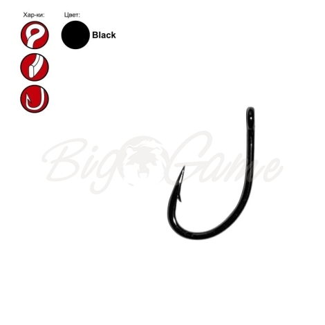 Крючок карповый GAMAKATSU A1 G-CARP SUPER (10 шт.) № 10 black фото 1