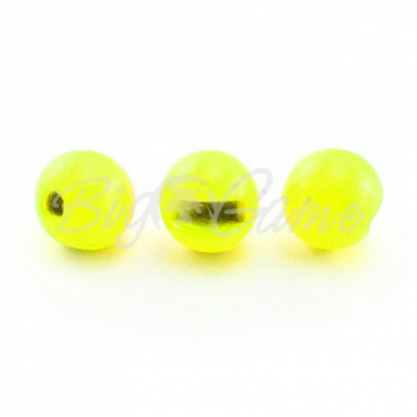 Головка вольфрамовая РУССКАЯ БЛЕСНА Tungsten Ball Trout с прорезью (5 шт.) 0,73 г цв. fluo yellow фото 1