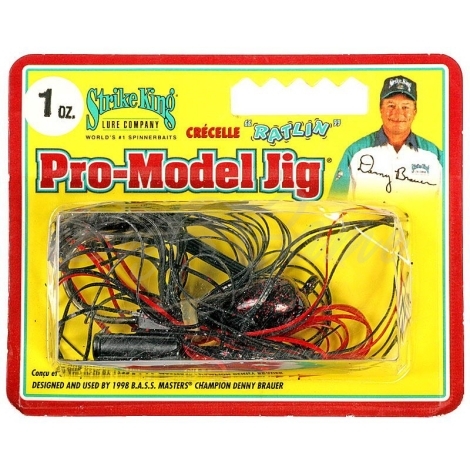 Бактейл STRIKE KING Pro-Model Jig 28 г (1 oz) цв. black red фото 1