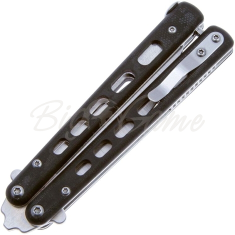 Нож с фиксированным клинком BOKER Balisong сталь 440C рукоять Стеклотекстолит G10 цв. Черный фото 3