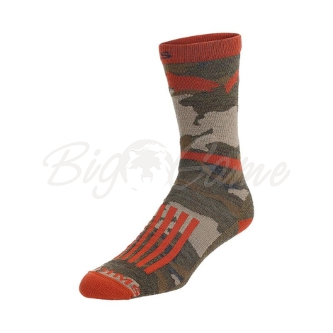 Носки SIMMS Daily Sock цвет Regiment Camo Olive Drab фото 1