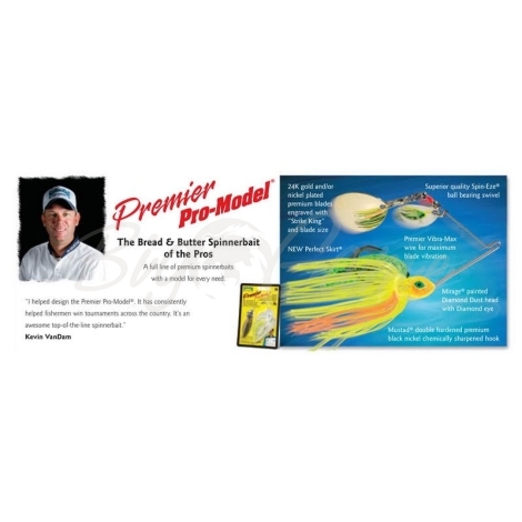 Спиннербейт STRIKE KING Premier Pro-Model (double willow) 14 г код цв. 209GS фото 1