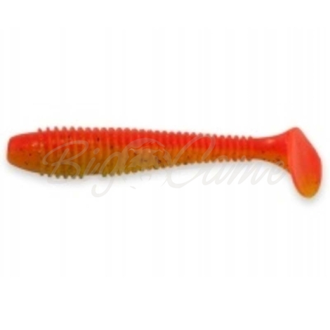 Виброхвост CRAZY FISH Vibro Fat 4" (4 шт.) зап. кальмар код цв. 15d Fire Orange фото 1