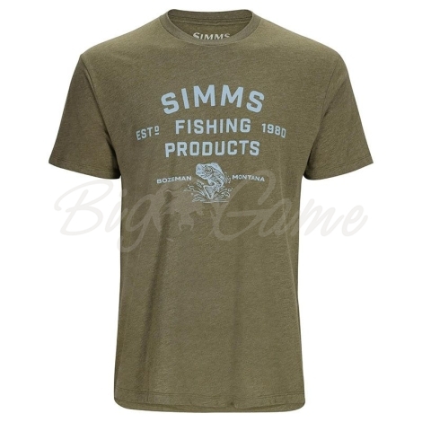 Футболка SIMMS Stacked Logo Bass T-Shirt цвет Military Heather фото 1