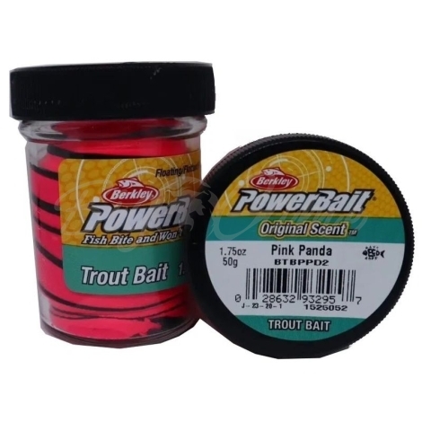 Паста форелевая BERKLEY PowerBait Natural Scent Glitter Trout Bait Swirls цв. Розовая панда фото 2