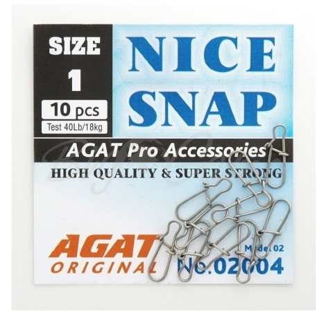 Застежка AGAT-FISHING Nice Snap AG-2004 № 3 (10 шт.) фото 1