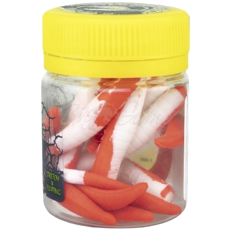 Червь TERUKI Flash 8 см (7 шт.) зап. сыр цв. White/Red фото 1