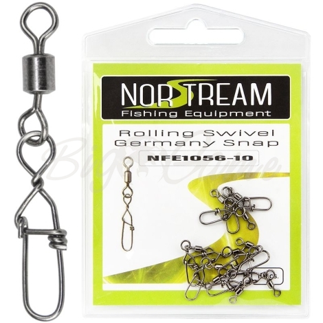 Вертлюг с карабином NORSTREAM Rolling swivel Germany snap (10 шт.) № 10 фото 1