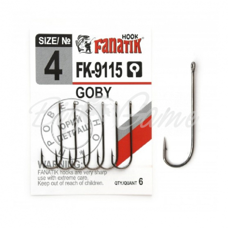 Крючок одинарный FANATIK FK-9115 Goby № 4 (6 шт.) фото 1