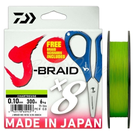 Плетенка DAIWA J-Braid Grand X8E-W/SC + ножницы фото 1
