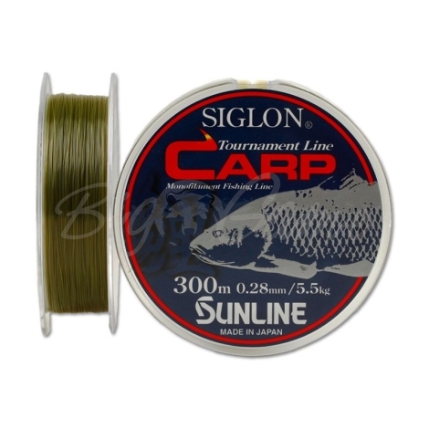 Леска SUNLINE Siglon Carp 300 м цв. Зеленый 0,280 мм фото 1