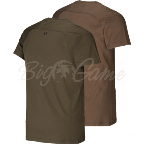 Футболка HARKILA Logo T-Shirt (2 шт.) цвет Willow green / Slate brown фото 2