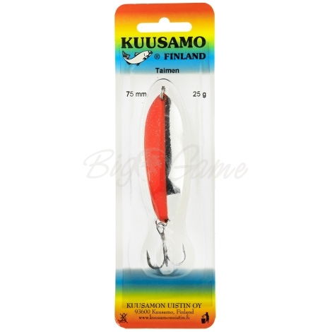 Блесна колеблющаяся KUUSAMO Taimen 75/25 код цв. GL/FR/S-S  фото 2