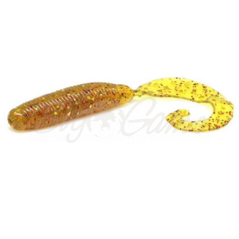 Твистер REINS Fat G-tail Grub 3" (12 шт.) цв. 598-Motor Oil Red Gold фото 1