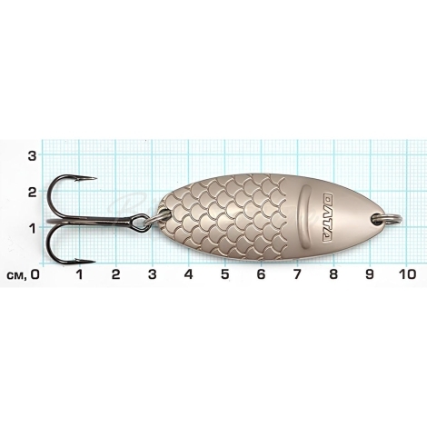 Блесна колеблющаяся РЫБОЛОВ-ОЛТА Черноспинка 20 г тройник Mustad №1 цв. матовое серебро фото 4