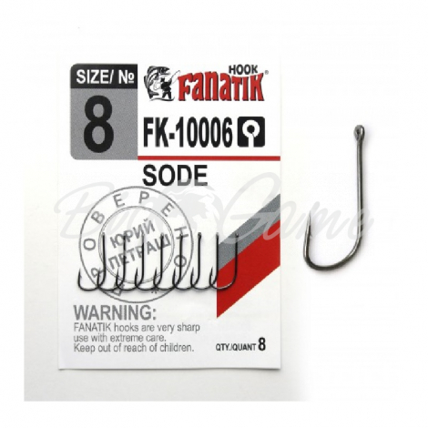 Крючок одинарный FANATIK FK-10006 Sode № 8 (8 шт.) фото 1