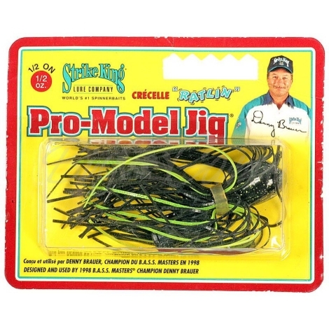 Бактейл STRIKE KING Pro-Model Jig 14 г (1/2 oz) цв. black chartreuse фото 1