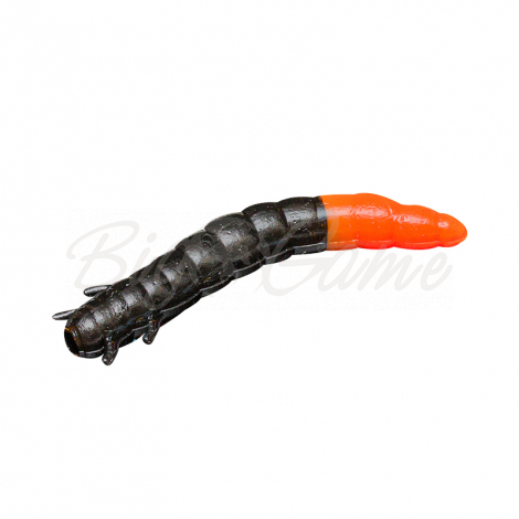 Червь SOOREX PRO King Worm запах сыр 55 мм (7 шт.) цв. 304 Black/Orange фото 1