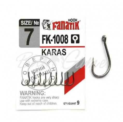 Крючок одинарный FANATIK FK-1008 Karas № 7 (9 шт.) фото 1