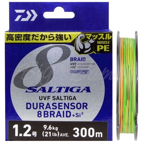 Плетенка DAIWA UVF Saltiga Dura Sensor 8Braid + Si2 многоцветная 300 м #1,2 фото 1