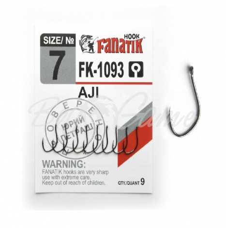 Крючок одинарный FANATIK FK-1093 Aji № 7 (9 шт.) фото 1