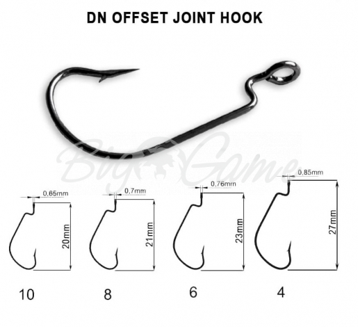 Крючок офсетный CRAZY FISH DN Offset Joint Hook № 4 (200 шт.) фото 1