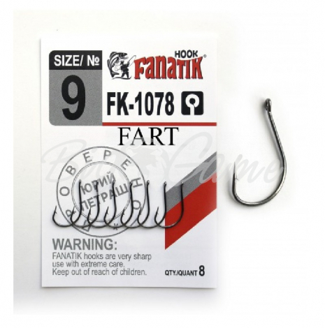 Крючок одинарный FANATIK FK-1078 Fart № 9 (8 шт.) фото 1
