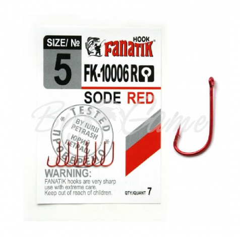 Крючок одинарный FANATIK FK-10006 Sode Red № 5 (7 шт.) фото 1
