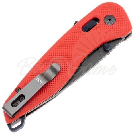 Нож складной полуавтоматический SOG Aegis Mk3 Red Indigo сталь D2 рукоять Нейлон цв. Красный фото 4
