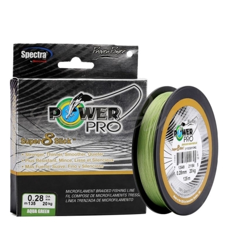 Плетенка POWER PRO Super 8 Slick 275 м цв. Aqua Green (Болотный) 0,19 мм фото 1