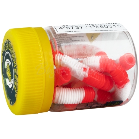 Червь TERUKI Roy 6,5 см (7 шт.) зап. сыр цв. White/Red/White/Red фото 2