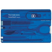 Швейцарская карточка VICTORINOX SwissCard Classic 10 функций цв. синий полупрозрачный превью 1