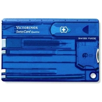 Швейцарская карточка VICTORINOX SwissCard Quattro 13 функций цв. синий полупрозрачный превью 1