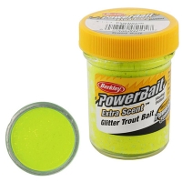 Паста BERKLEY PowerBait Extra Scent Glitter TroutBait цв. Шартрез превью 1