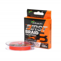 Плетенка INTECH First Braid X8 150 м цв. оранжевый 0,128 мм 