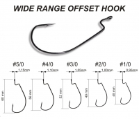 Крючок офсетный CRAZY FISH Wide Range Offset Hook № 5/0 (200 шт.)