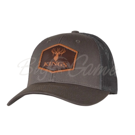 Бейсболка KING'S Dark Leather Logo Patch Hat цвет Chocolate Chip / Grey фото 1